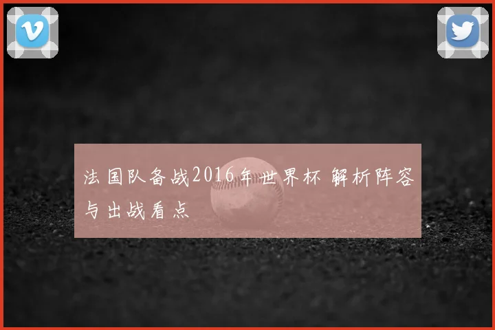 法国队备战2016年世界杯 解析阵容与出战看点