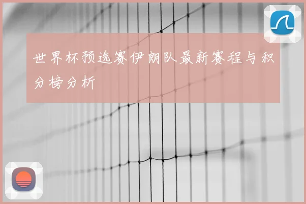 世界杯预选赛伊朗队最新赛程与积分榜分析
