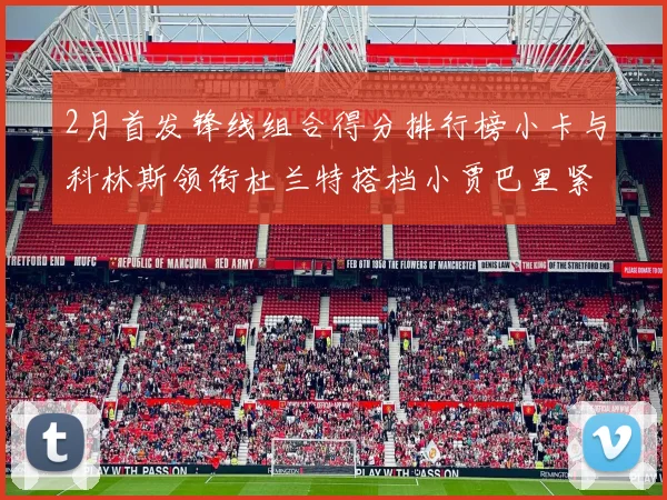 2月首发锋线组合得分排行榜小卡与科林斯领衔杜兰特搭档小贾巴里紧随其后